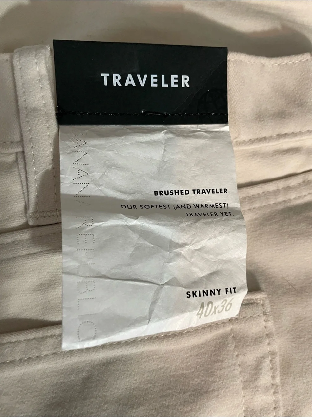 Banana Republic Men's Traveler Skinny Fit Cream Jeans